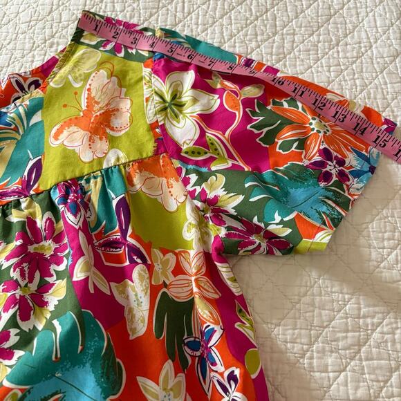VTG NATIONAL SINCE 1952 Vibrant Floral Mumu 2X Art-to-Wear Flamboyant Tropical - Picture 10 of 10